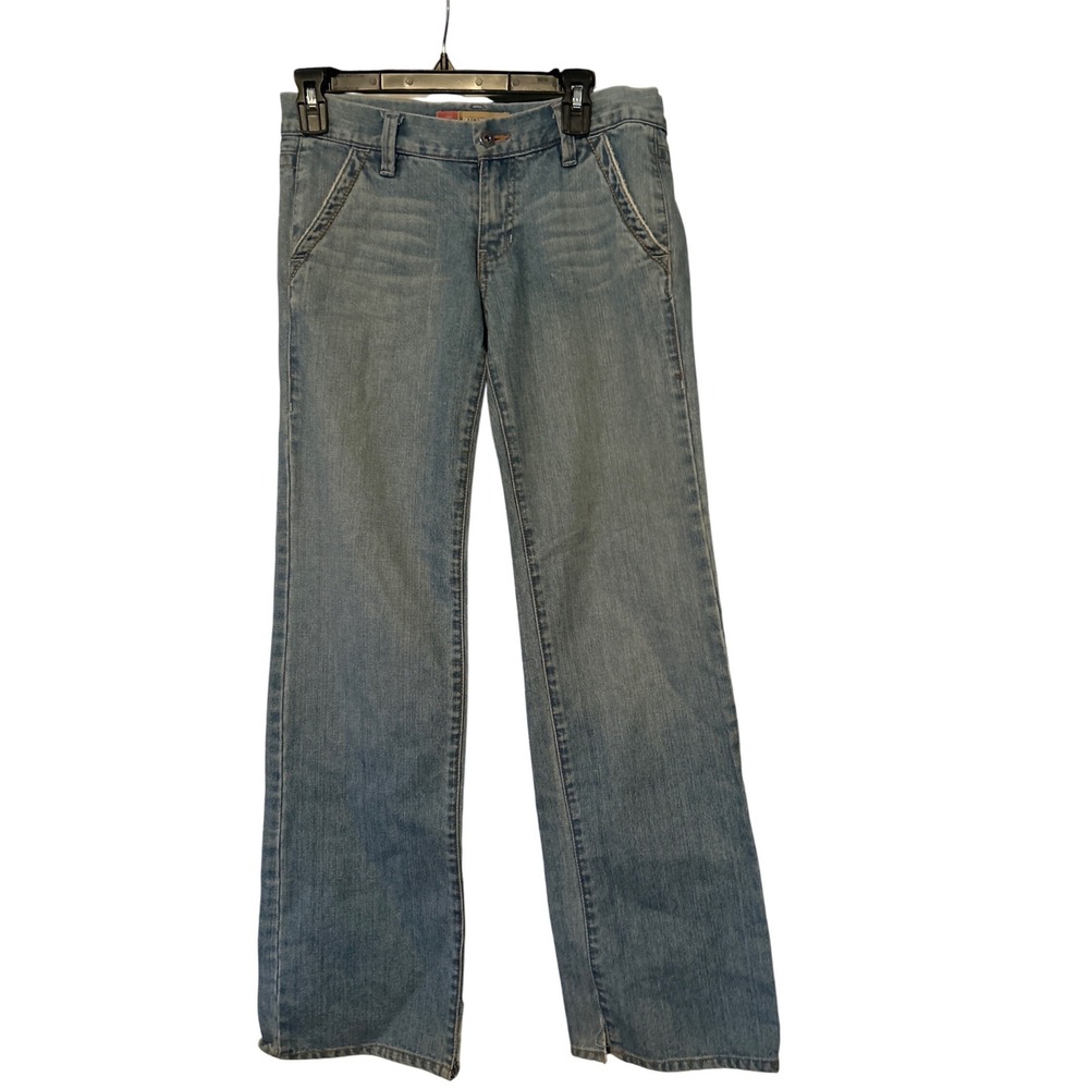 Vintage Old Navy Boy Cut Light Wash Denim‎ Jeans Women Sz 4 Ultra Low Waist 2005